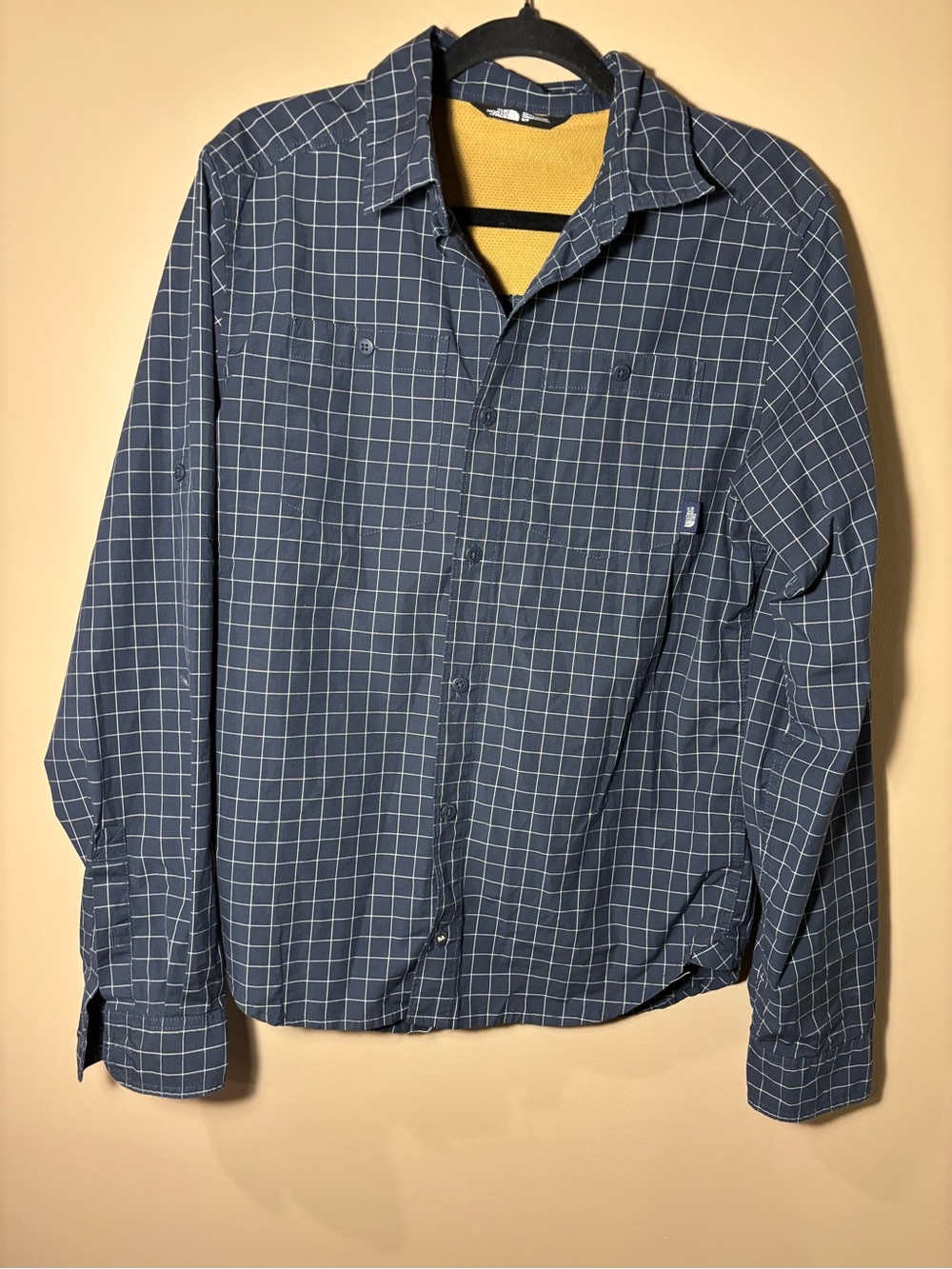 The North Face Women’s Navy Grid Long-Sleeve Button-Up Shirt